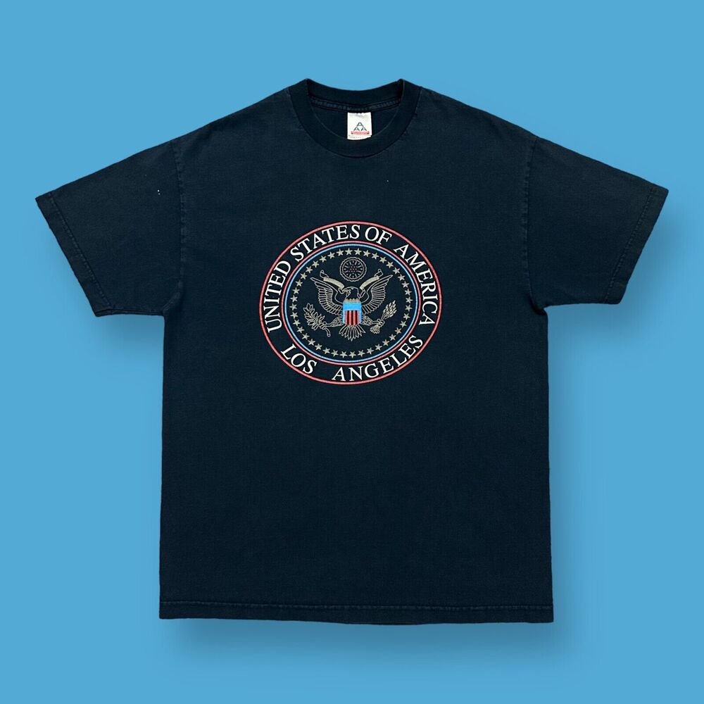 Vintage Los Angeles Shirt 90s Eagle Crest Graphic Tee Faded Distressed Large